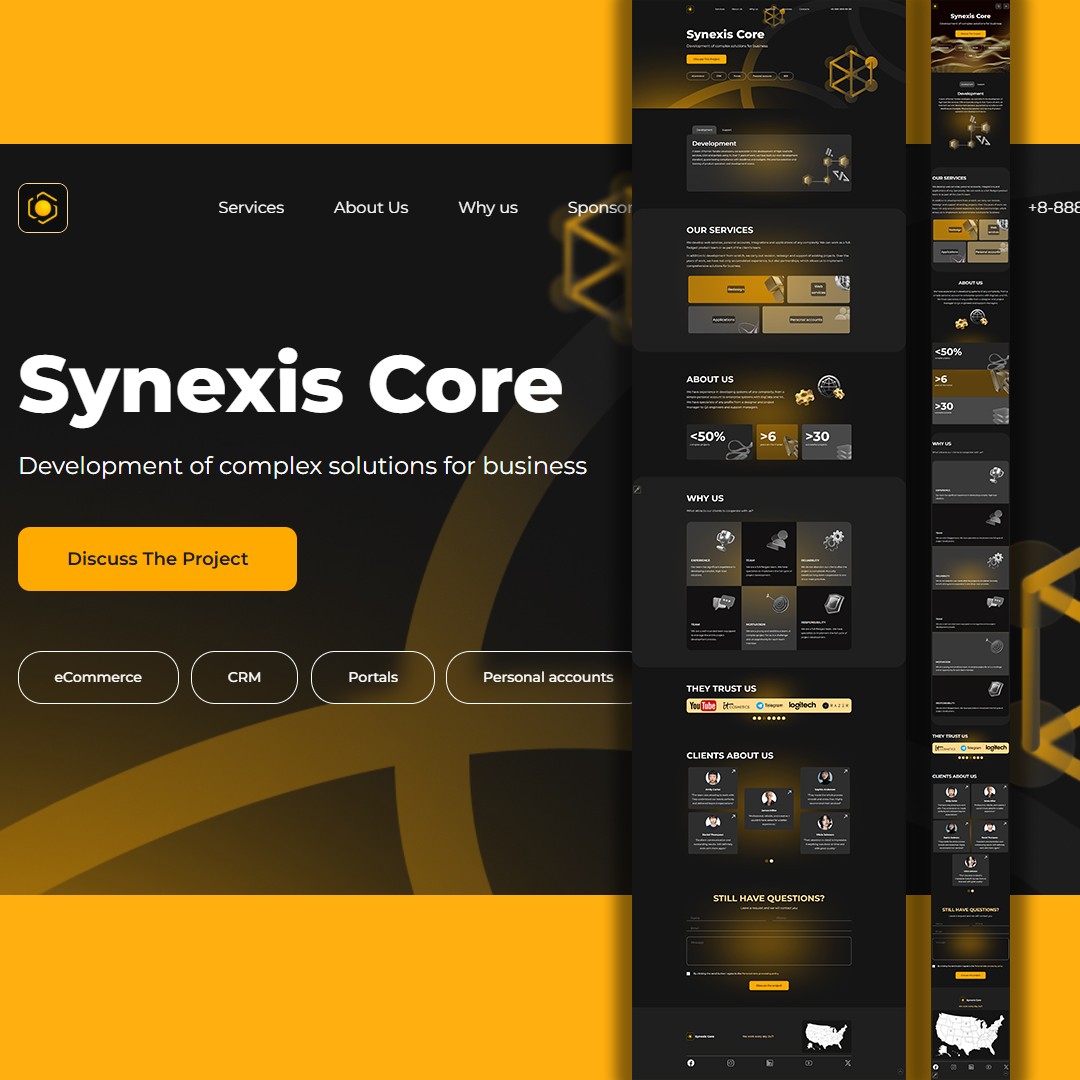 Synexis Core IT Development Landing Page